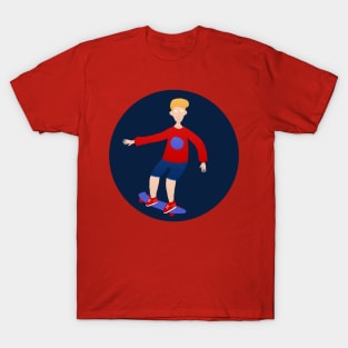 Blond skater riding on skateboard T-Shirt